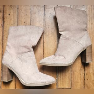 6, Western Pointed Toe, Ankle Boots, Side Zipper, Tan Boots